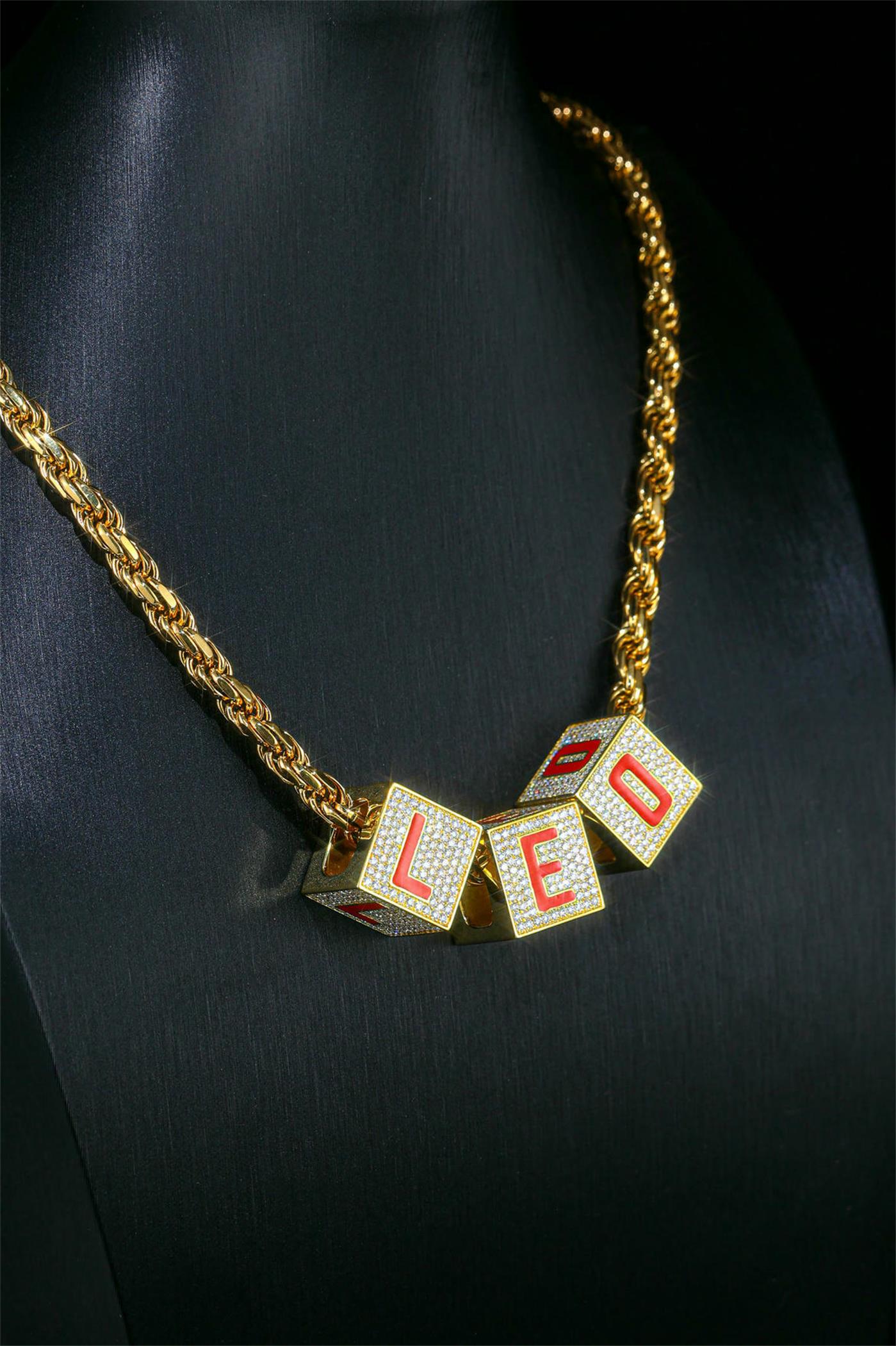 Customizable Cubic Alphabet Necklace