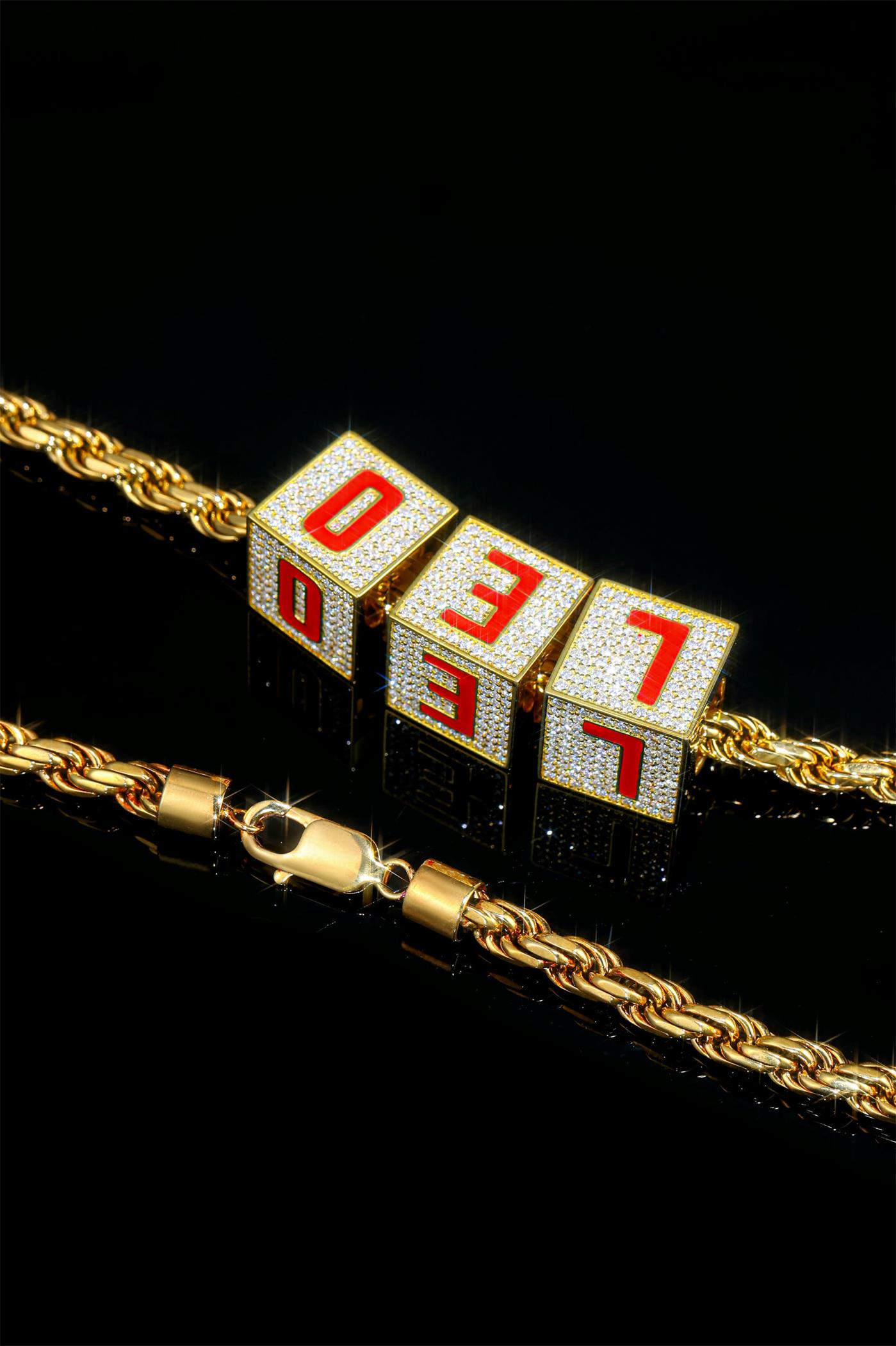 Customizable Cubic Alphabet Necklace