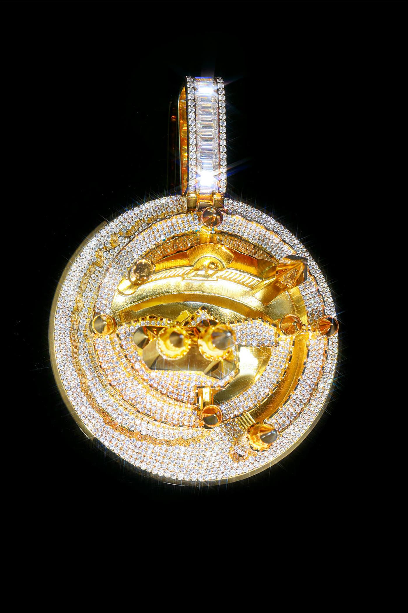 Pendant of 18K Gold Castle Model