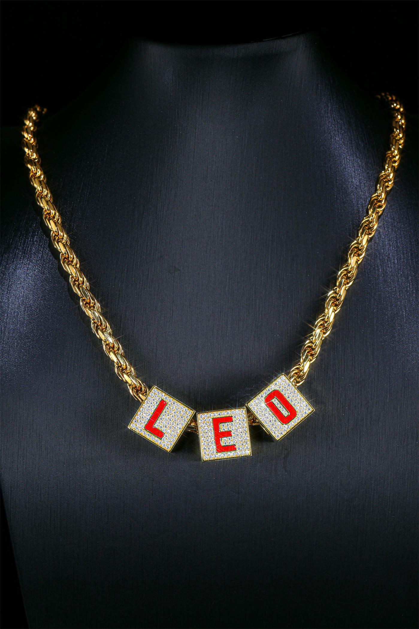 Customizable Cubic Alphabet Necklace